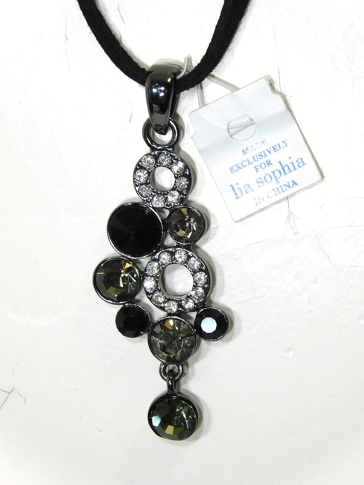 Beautiful Lia Sophia SEQUINE Pendant/Slide, Cut Crystals, Pendant Only-No Chain
