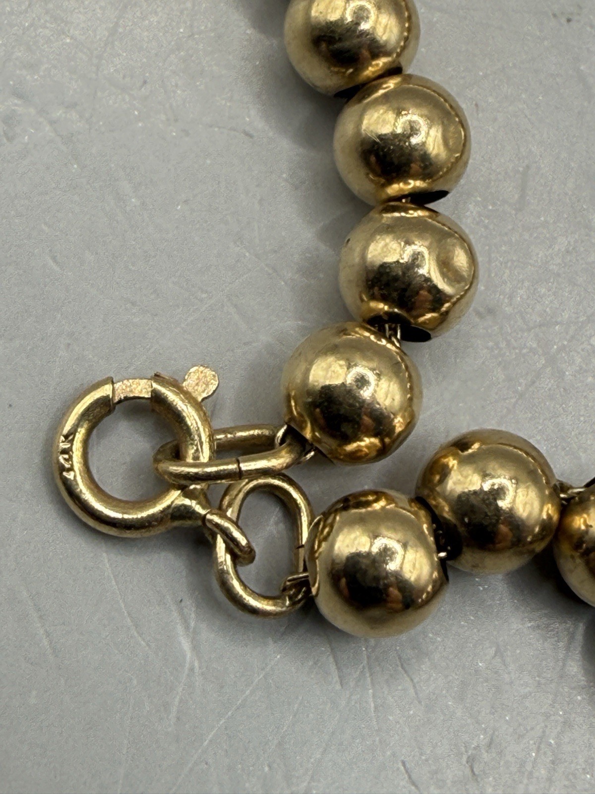 VTG 14k Yellow Gold Ball Bead Chain Bracelet 4mm 7.25” 3.3g Fine Estate