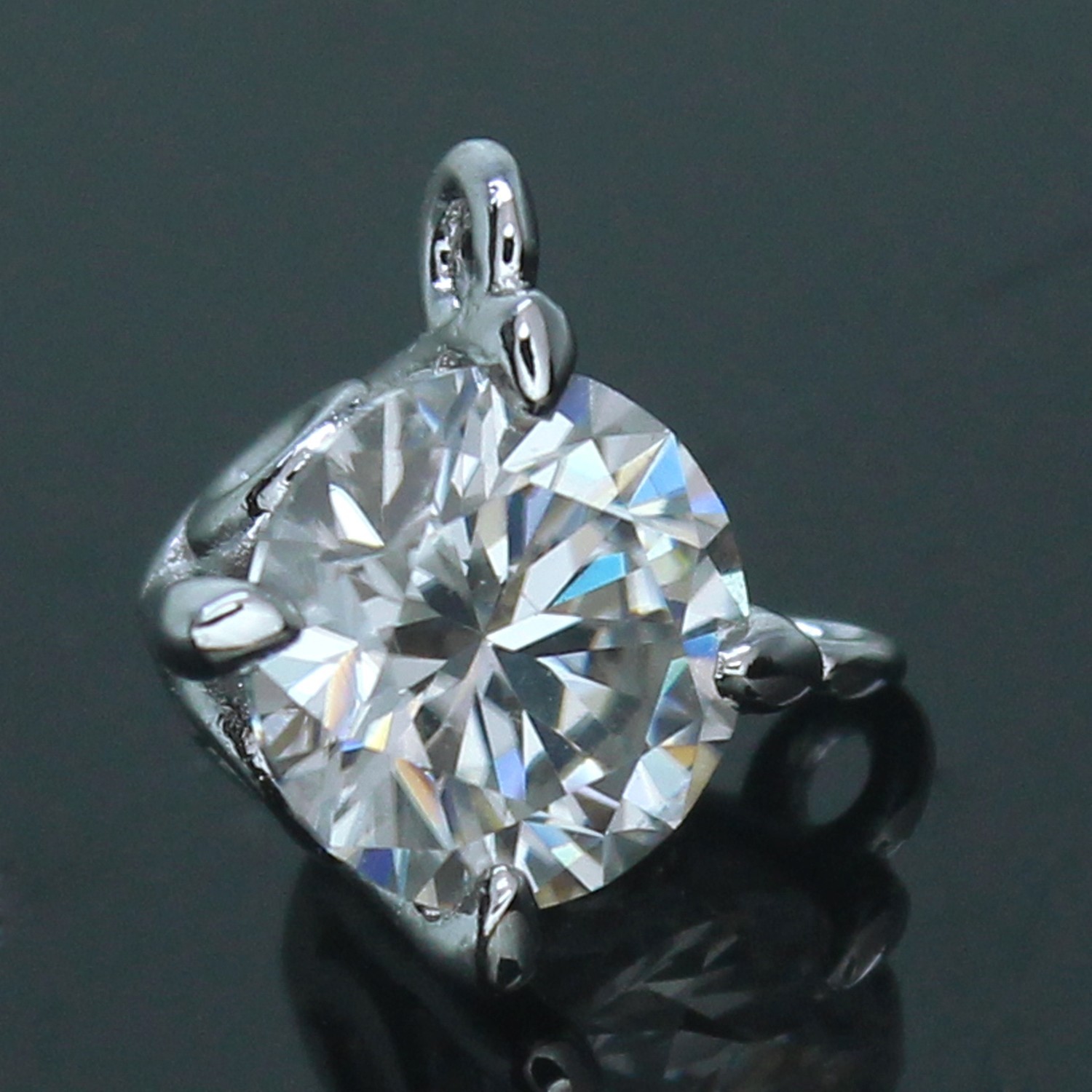 Certified Lab Grown Diamond Women Statement Occasions Pendant 14K Gold Over
