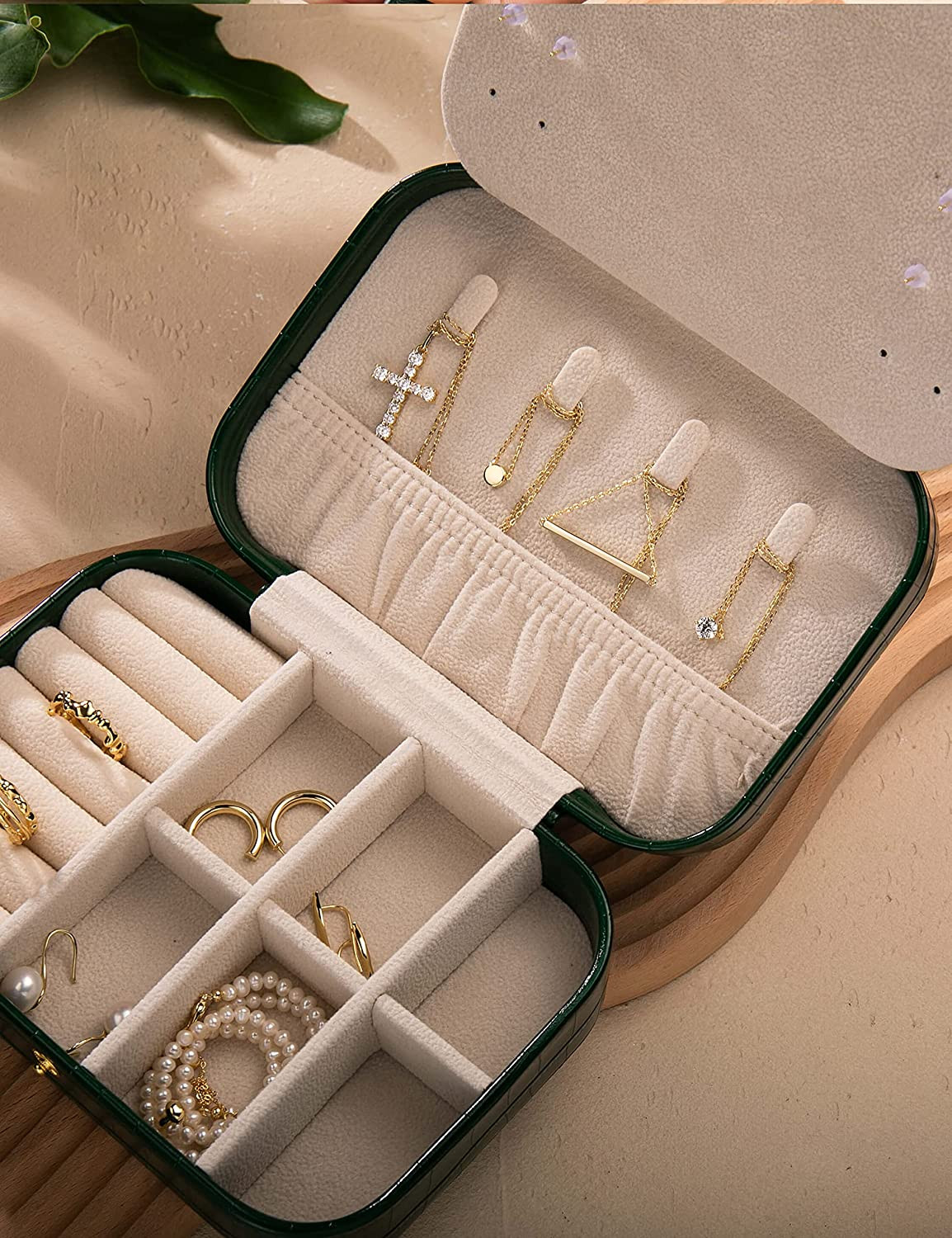 Travel Jewelry Organizer Boxes for Women Small Portable Necklace Earrings Bracel