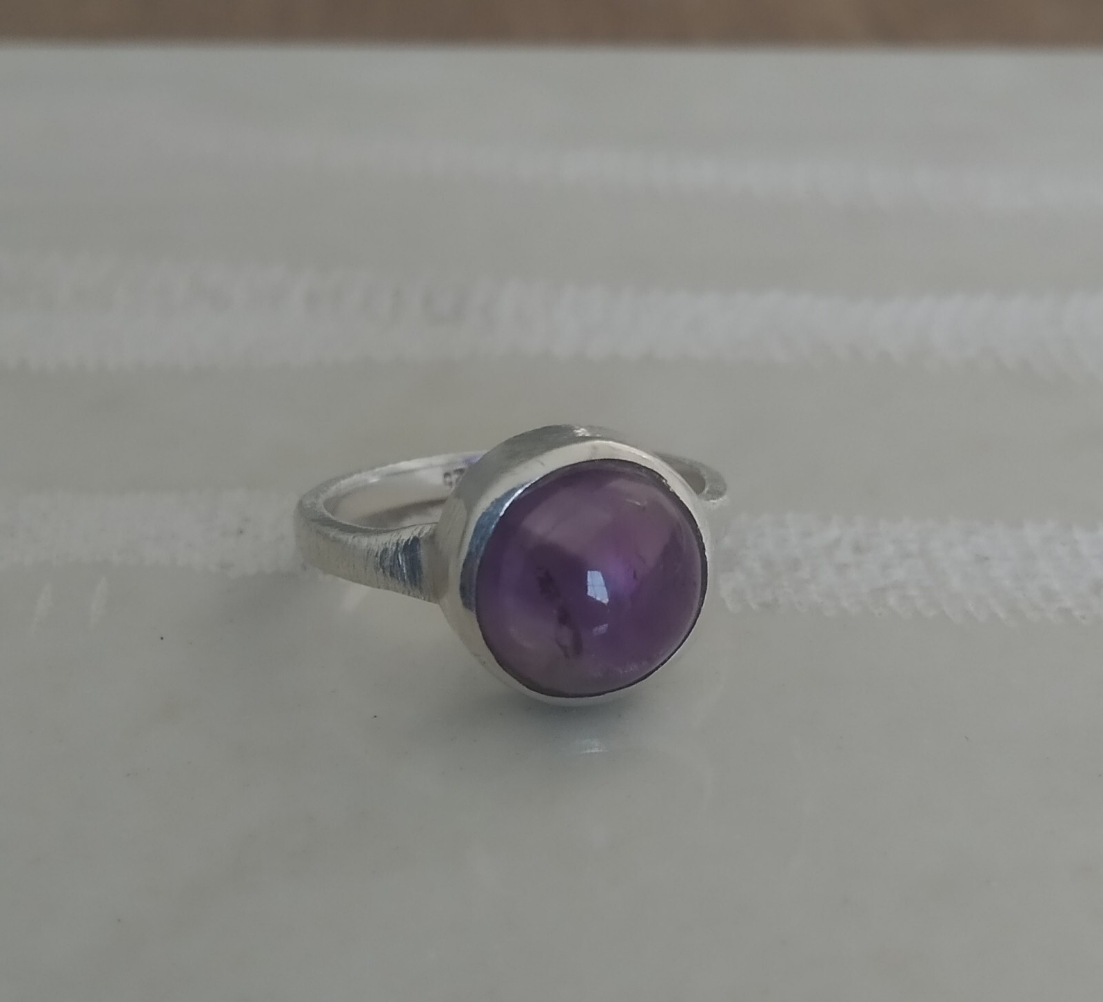 Solid 925 Sterling Silver Natural Amethyst Gems Ring Jewelry S US 5 VJ-417