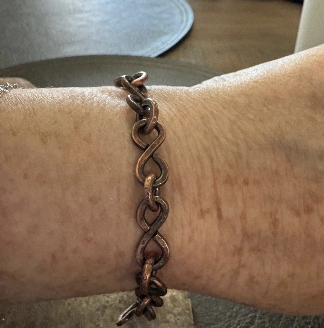Pure Copper Handmade Infinity Chain Bracelet, Arthritis Therapy