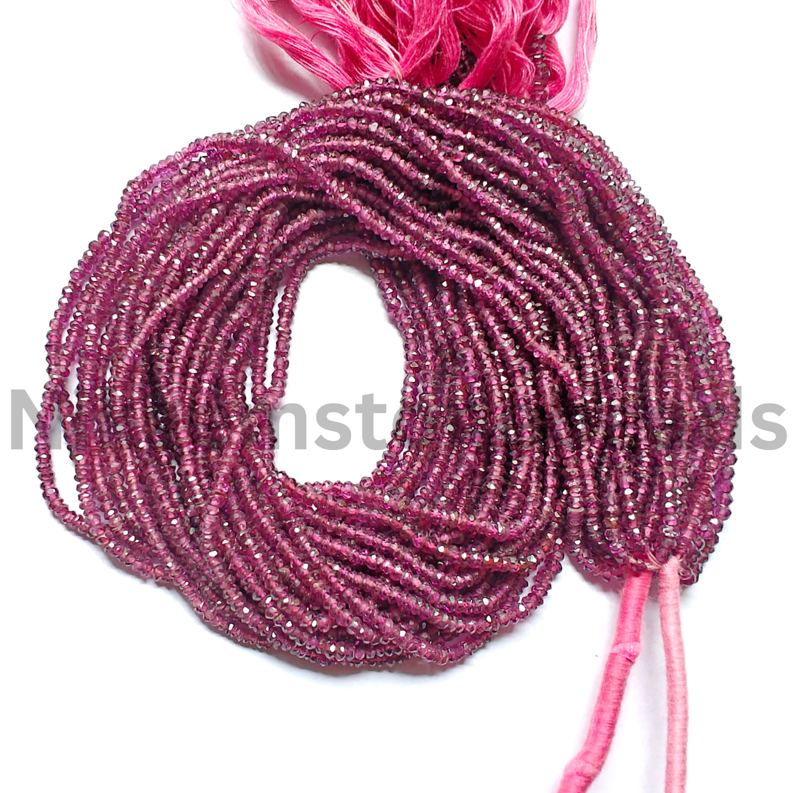 Natural Rhodolite Pink Garnet Beads, Faceted Rondelle Cut Stone, 2.50-2.75 MM.