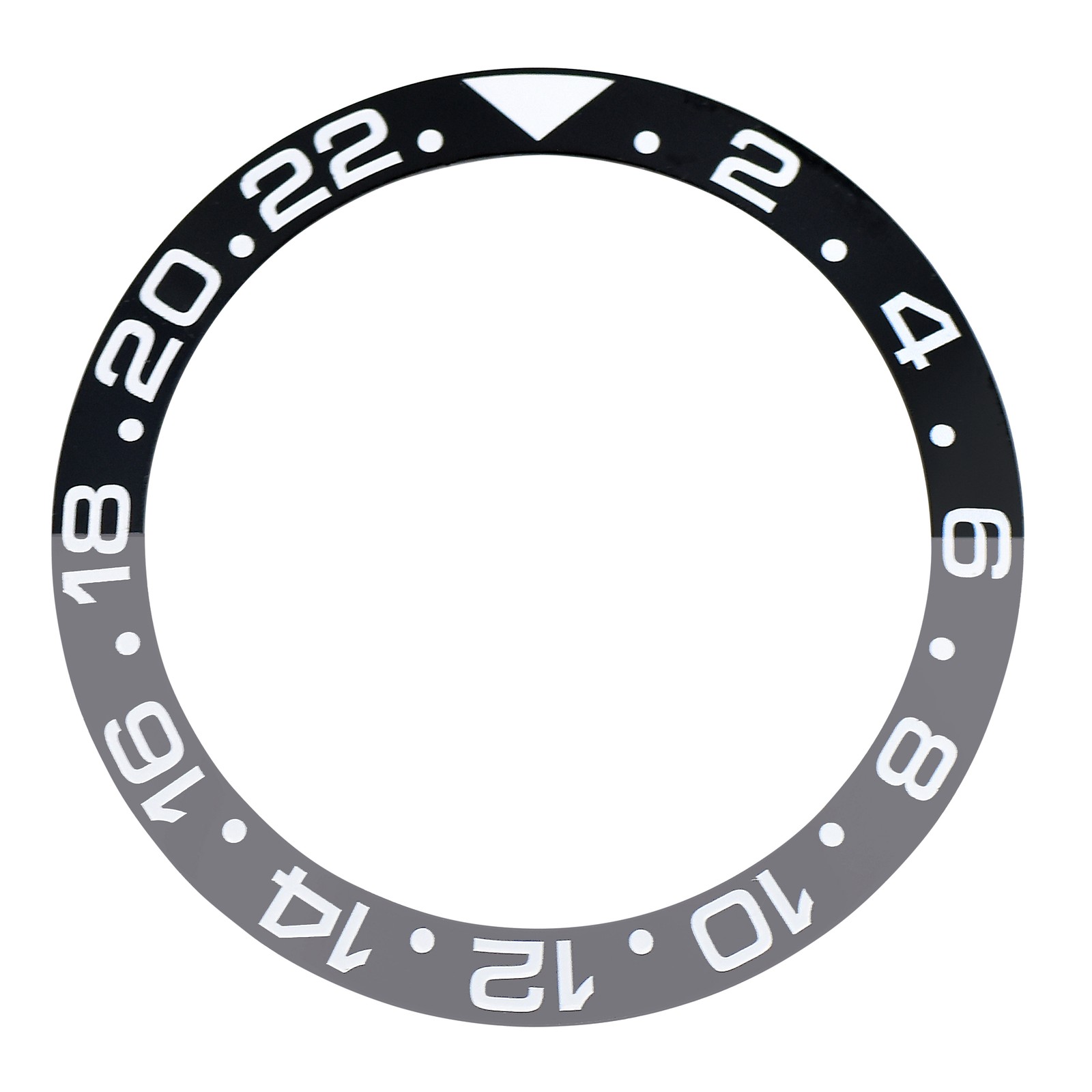 CERAMIC BEZEL INSERT FOR ROLEX GMT MASTER 116700 116710 BLACK/GREY BRUCE WAYNE