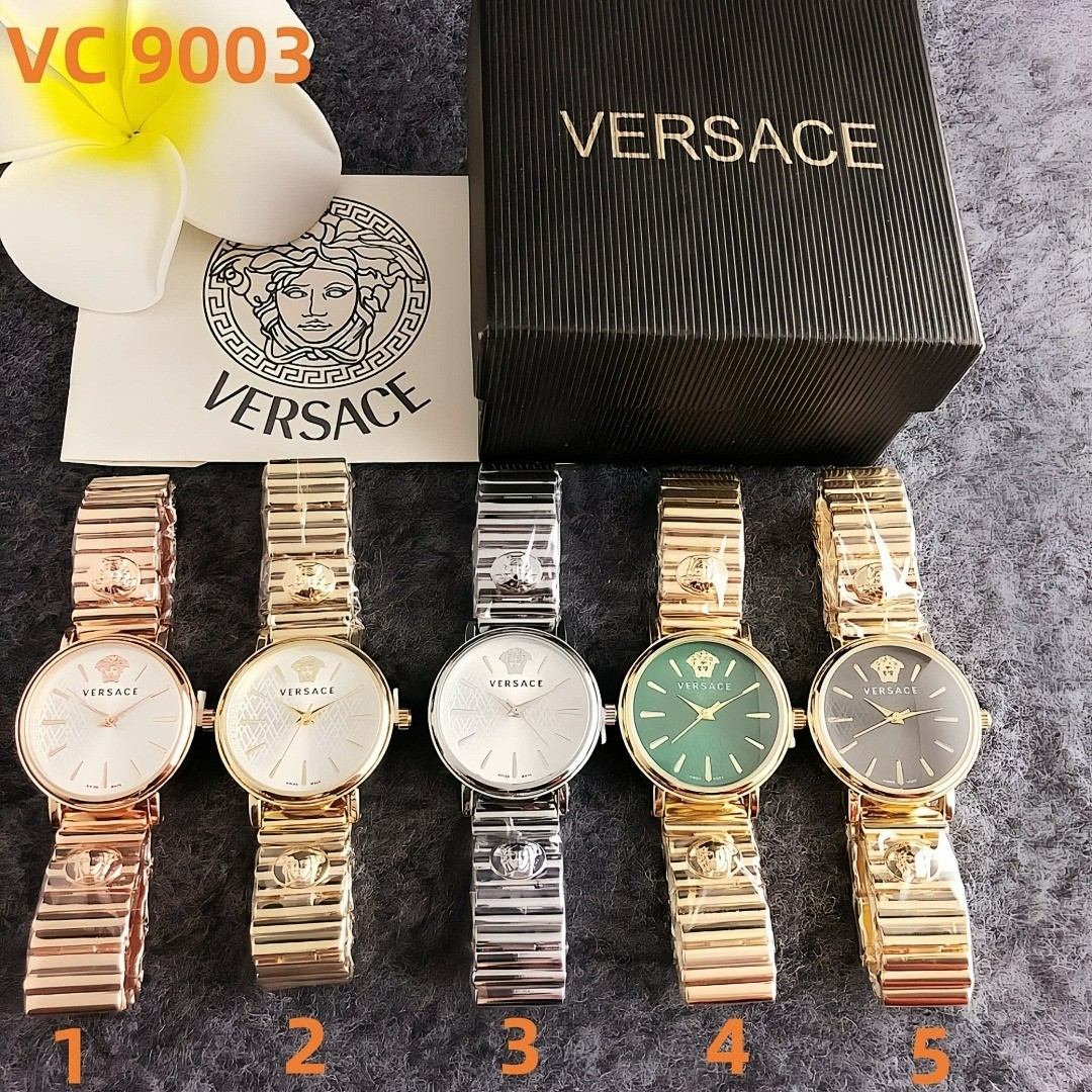 Timeless Versace 32mm Quartz Watch with Alloy Wristband and Box
