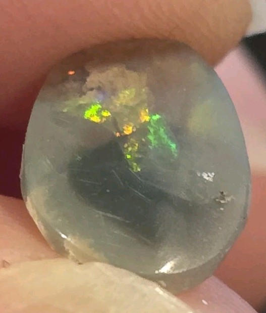 1.13 ct Natural Lightning Ridge Light Opal Teardrop Red Orange Fire Flash Gem