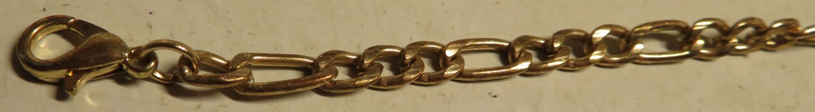 Vintage 7-9″ Adjustable Extender Figaro Link Bracelet Gold Tone Lobster Clasp GU