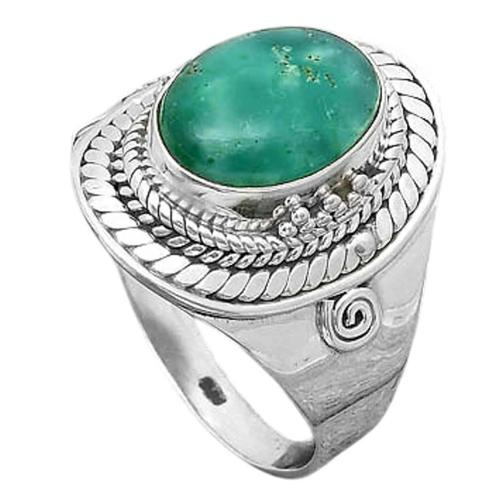 Natural Paraiba Amazonite 925 Sterling Silver Ring s.8 Jewelry R-1398