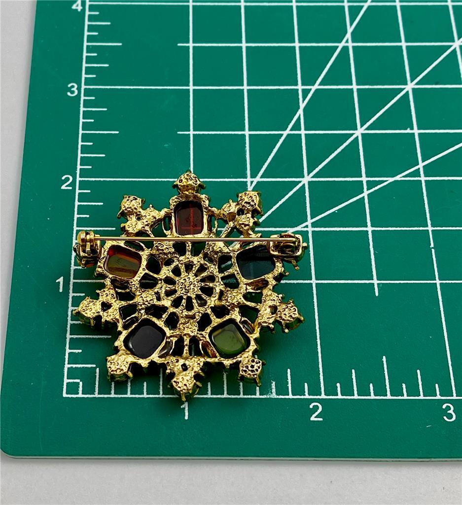 Vintage 70’s Lucky Gems Montien Hotel Bangkok Multicolor Brooch Pin