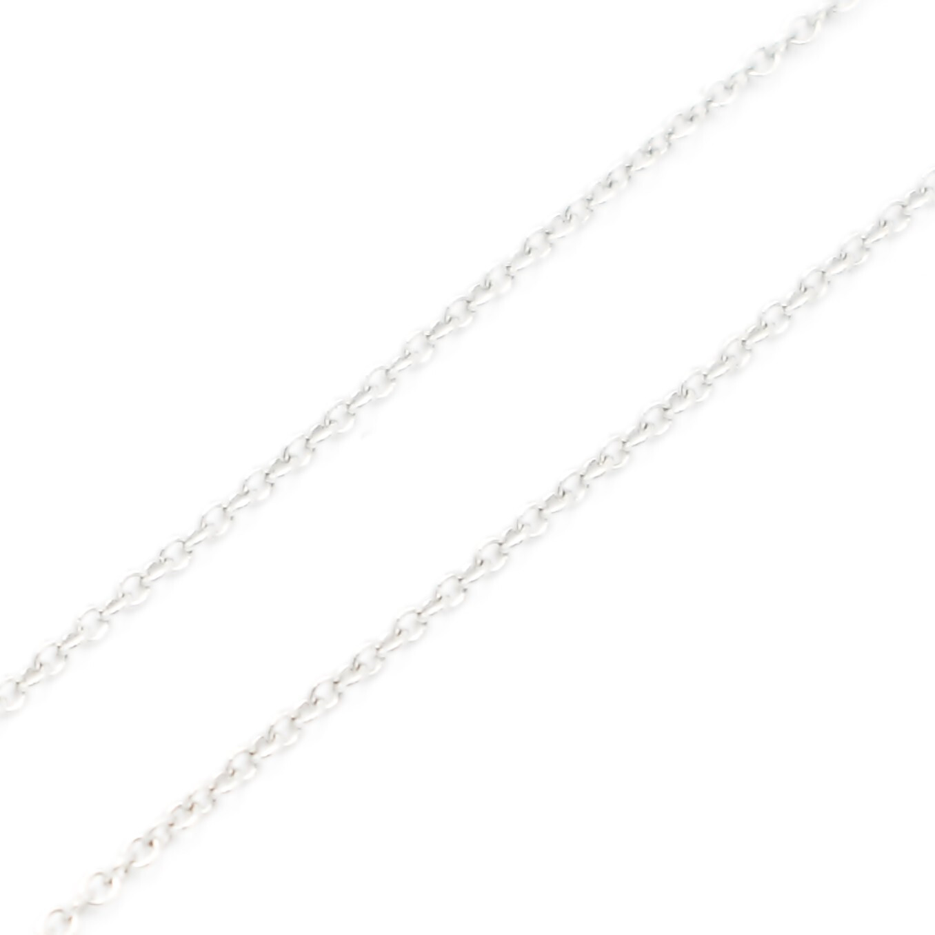 14k White Gold Intertwined Heart/Love Cable Chain Link Necklace 16 1/4″