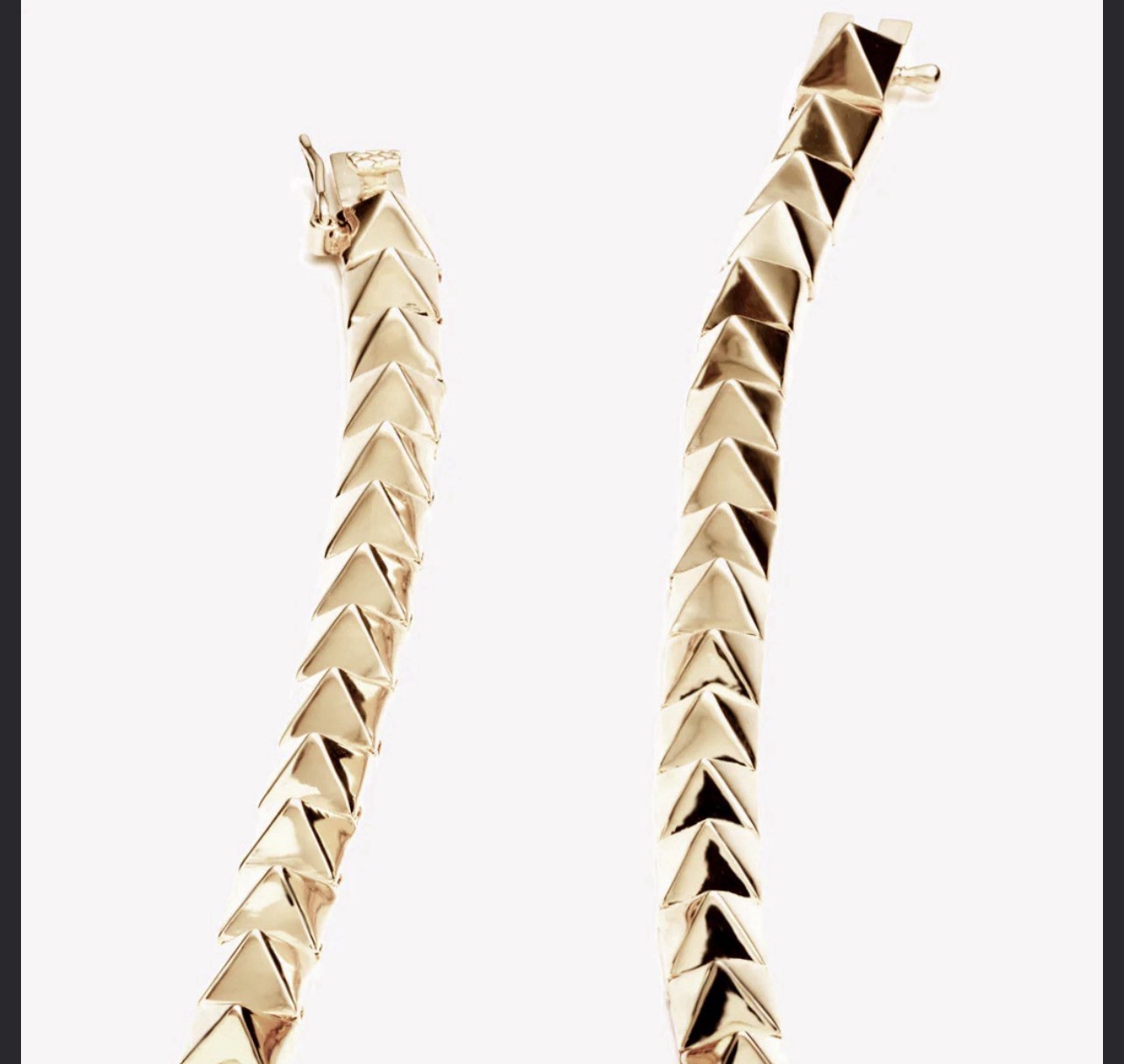 Eddie Borgo Pyramid Necklace – 12K Gold Plated, 17’ Signature Piece Retail 500$