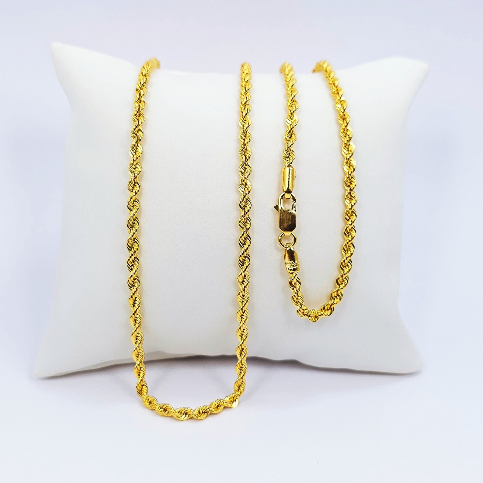 22K Gold Rope Chain Necklace 20.3 inch 2.8 mm Hollow Genuine Hallmarked 916