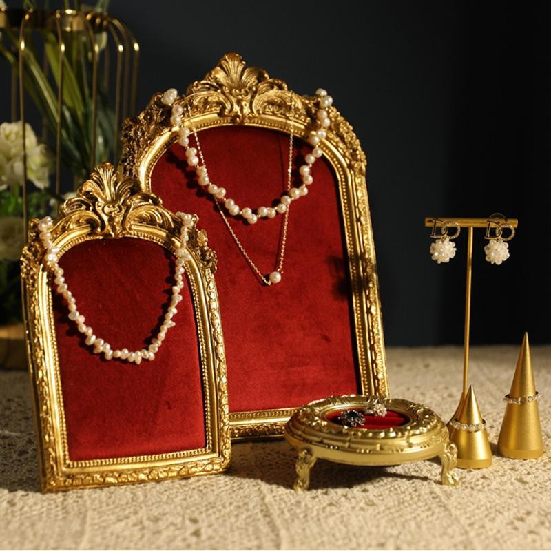 Retro Jewelry Display Stand Picture Frame Earring Necklace Holder Showcase Rack
