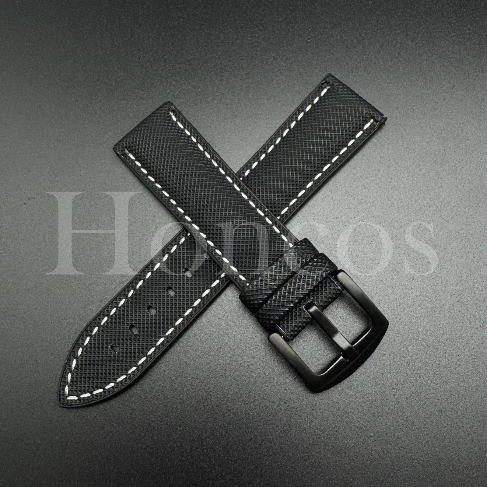 20 22 24 MM BLK/WT Hybrid Nylon Rubber Strap Watch Band Buckle fits for Invicta