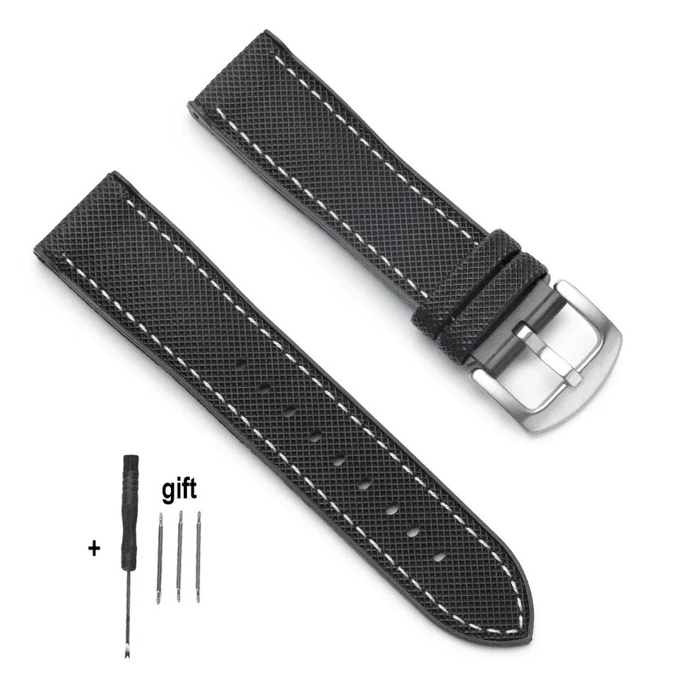 18mm 20mm 21mm 22mm Nylon Rubber Sailcloth Watch Strap Band for Omega for Seiko