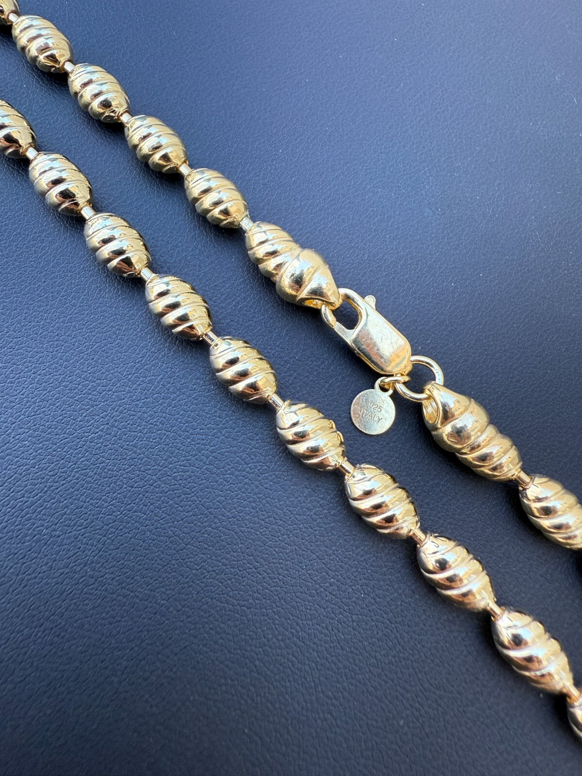 6mm Ball Bead Chain Custom Infinity Link Mens Necklace 14k Gold Over 925 Silver