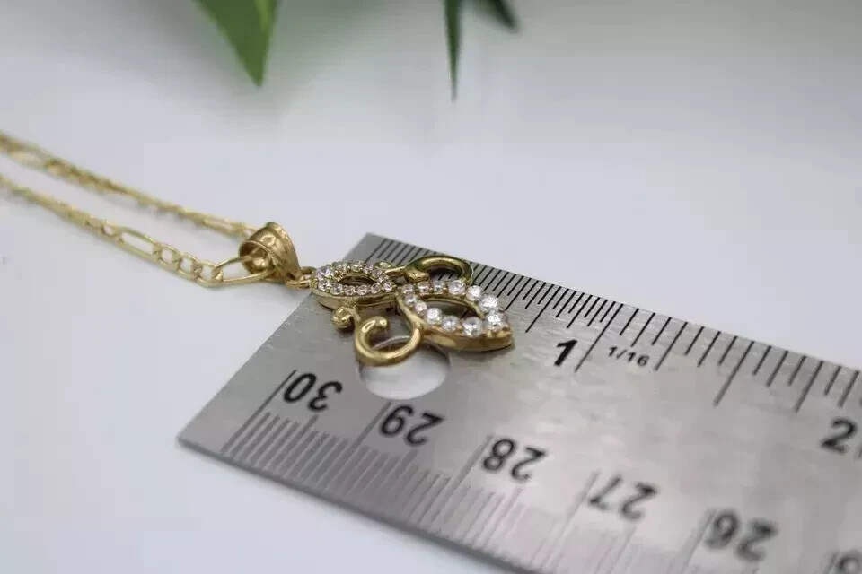 Round Cut Simulated Diamond Stunning Fancy Charm Pendant 14K Yellow Gold Plated