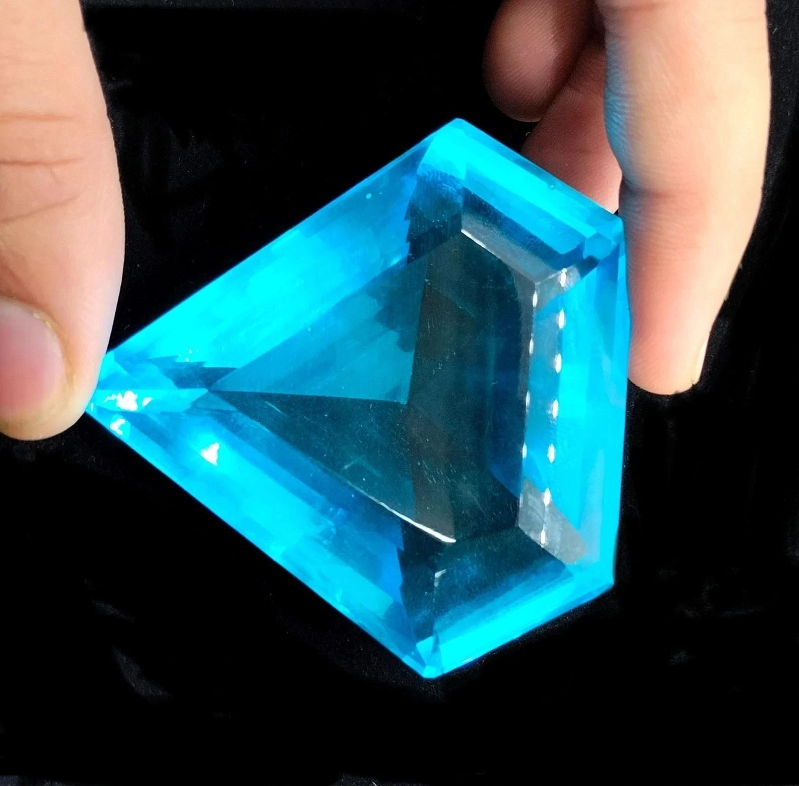 100.50 Ct Natural AAA Brazilian Blue Topaz Fancy Cut Loose Gemstone Certified