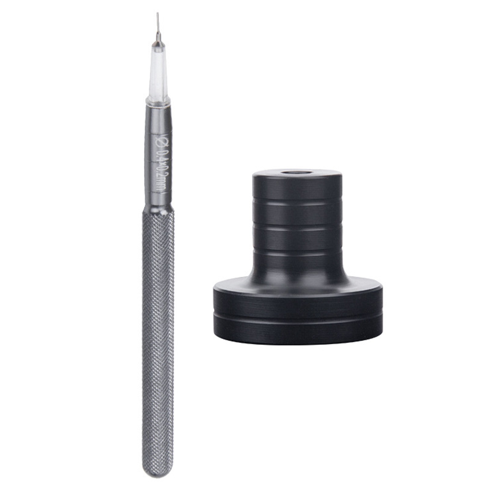 0.4*0.2mm Grey Aluminum Watch Oiler Pen Lubricant Oil Pin Pen Tip W/ Base zz