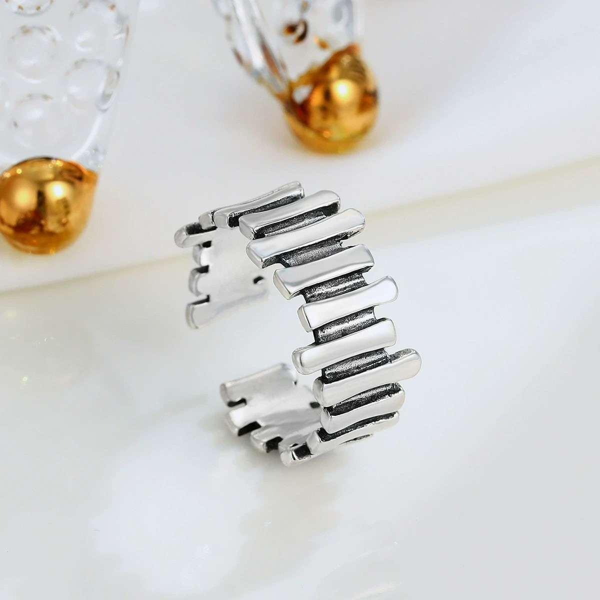 Retro Irregular Sawtooth Simple Open Ring Women’s Casual Fashion Accessoriess