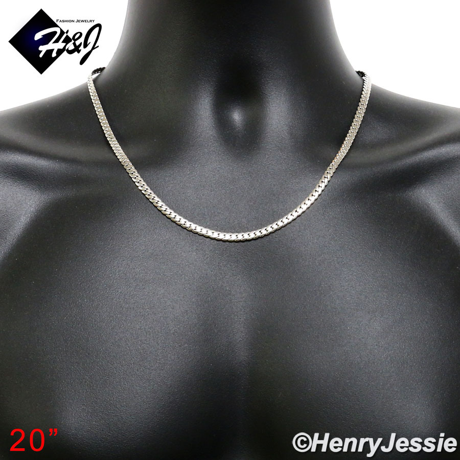 16-40″MEN Stainless Steel 4mm Silver Diamond Cut Miami Cuban Chain Necklace*N161