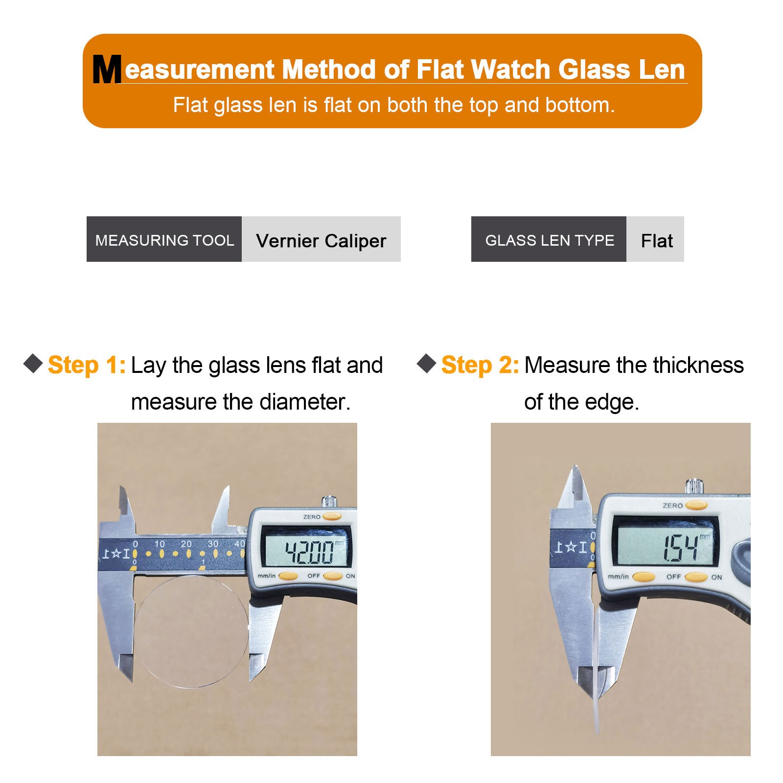 6pcs Watch Glass Lens 27mm Mineral Glass Round Clear Len for Watchmaker Repair