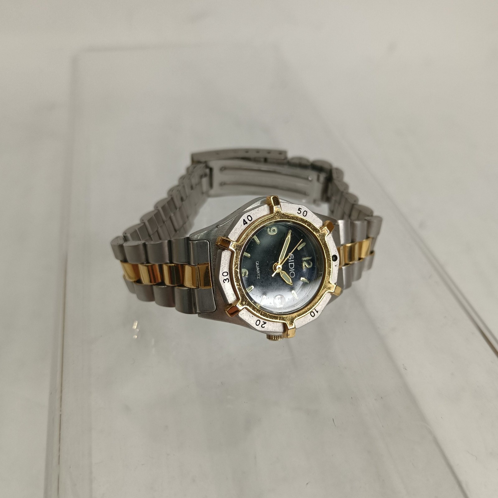 Sidio Quartz Wristwatch TwoTone Stainless Steel Gold Black Spare Repair Preloved