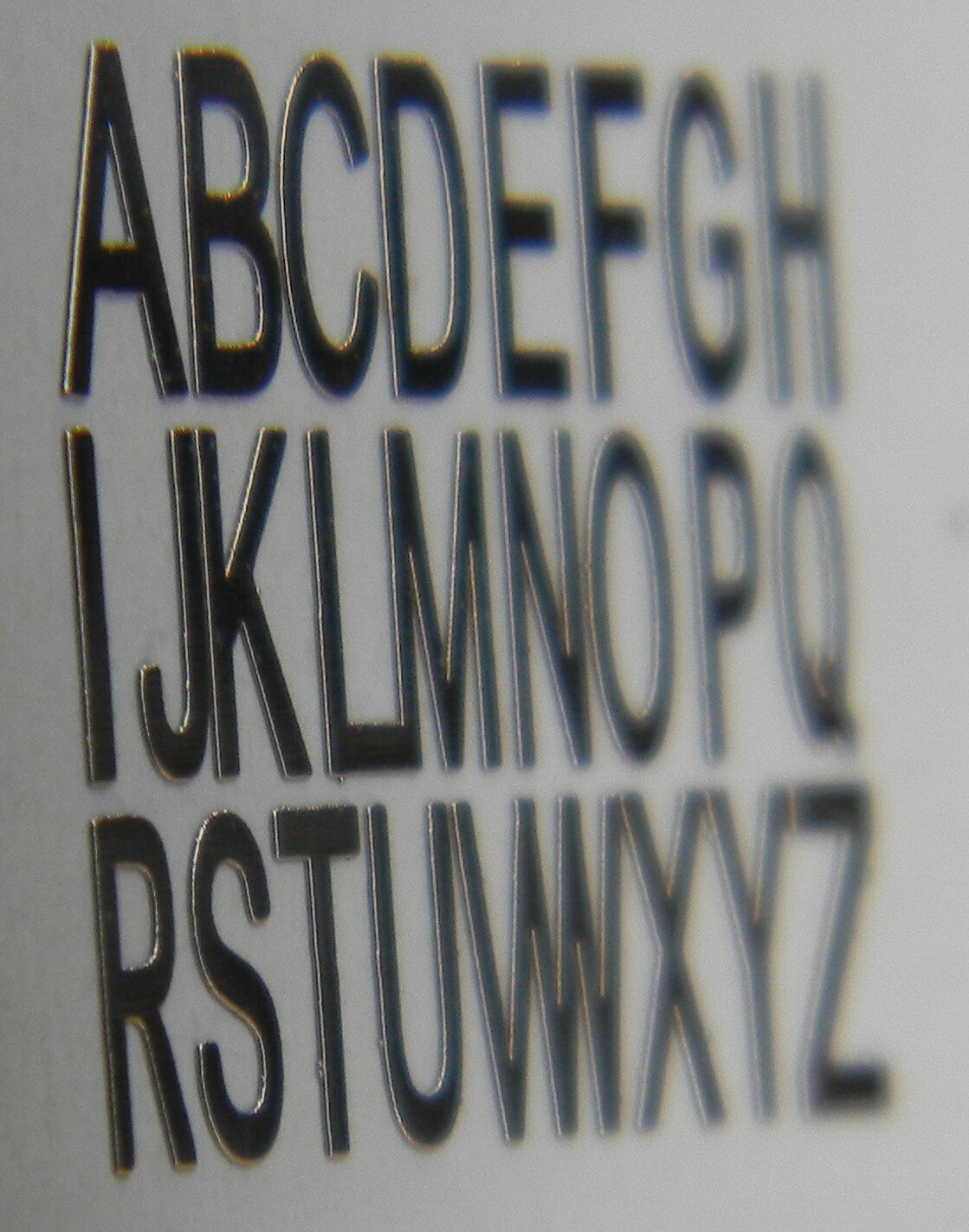 Micro logo emblem Small letters gold silver watch Metal Nickel CAPS Alphabet