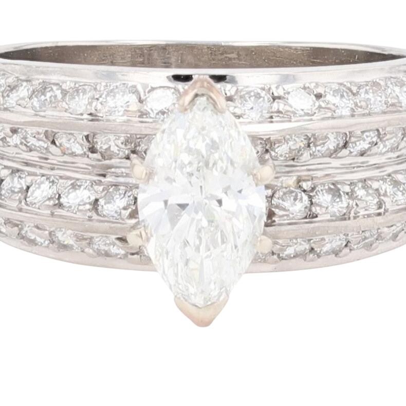 GIA 2.09ctw Diamond Solitaire with Accents Engagement Ring Palladium Size 7