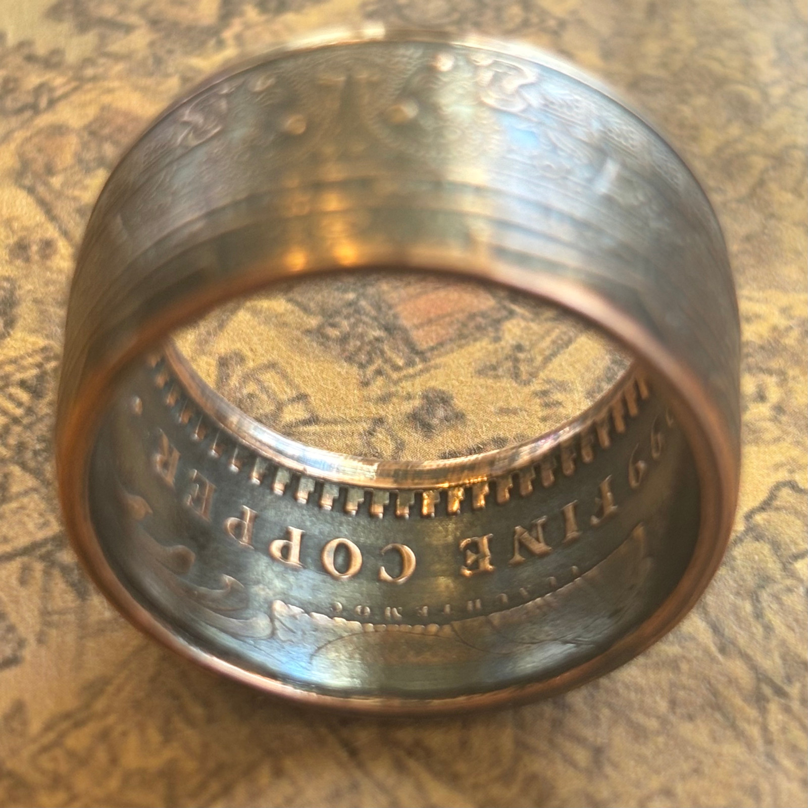 COPPER Aztec Calendar Coin Ring 1 toz USA America Handmade SIZE 5-13 JEWELRY GSM