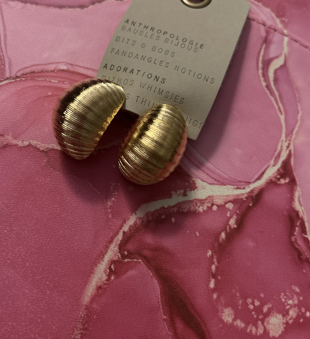 Anthropologie Textured Hoops