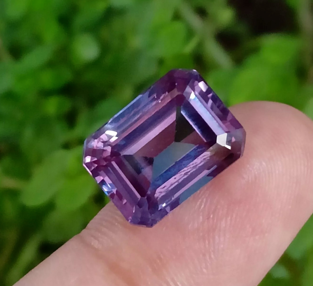 Certified NATURAL Loose Montana Bi-Color Purple Sapphire Emeral GEMSTONE 7.89 Ct