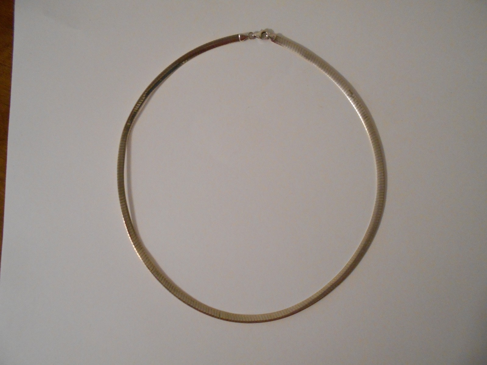 Snake Flat Gold over .925 Sterling Silver Gold 1/11 10kt Length 17.5″ Necklace