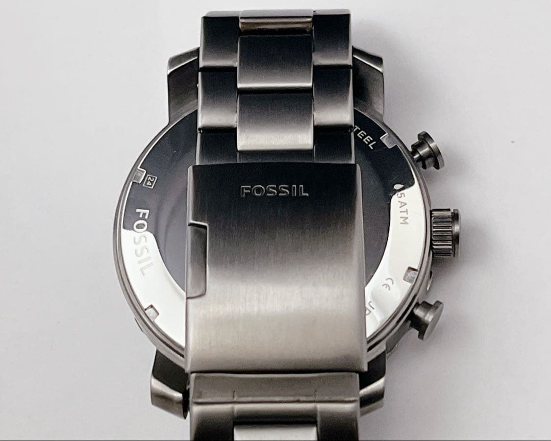 FOSSIL JR1355 Mens Chronograph Date 50mm Wood Grain Dial Watch