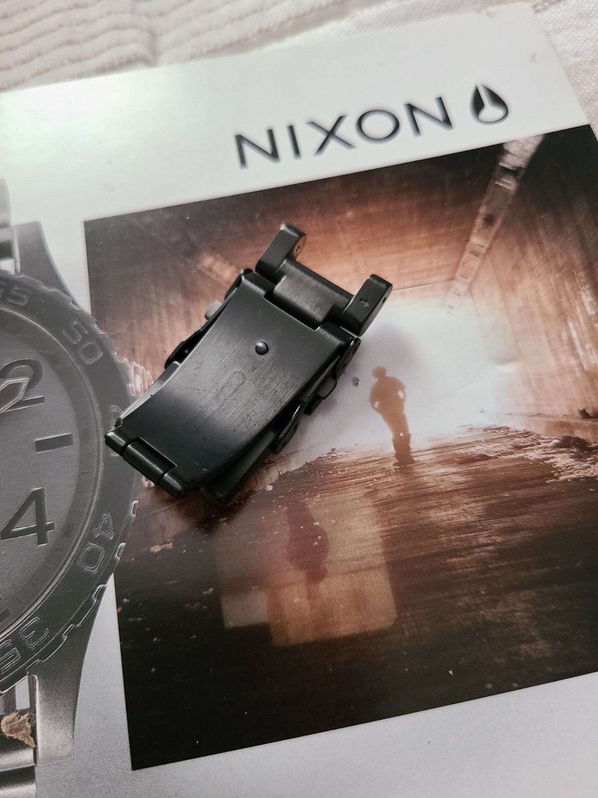 ♡Nixon The 42-20 black color Watch buckle deployment band clasp wristband.Used.