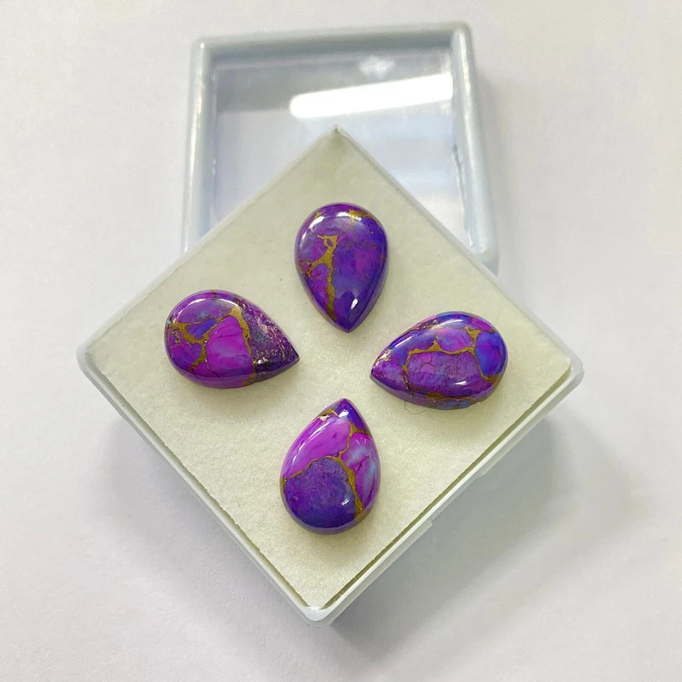 AAA+ Purple Copper Turquoise Cabochon Pear Shape Loose Gemstone