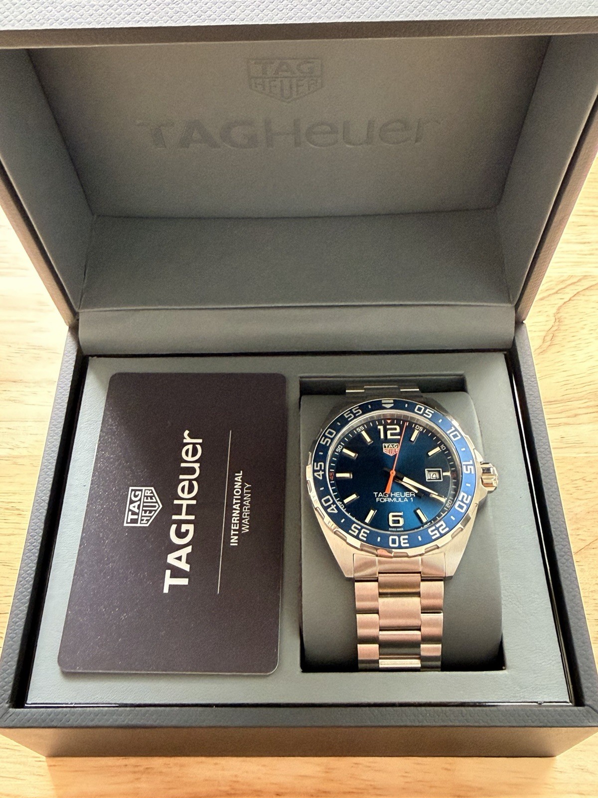 TAG Heuer Formula 1 Quartz Blue Sunburst Dial 43mm 200m Date Sapphire w/ Box