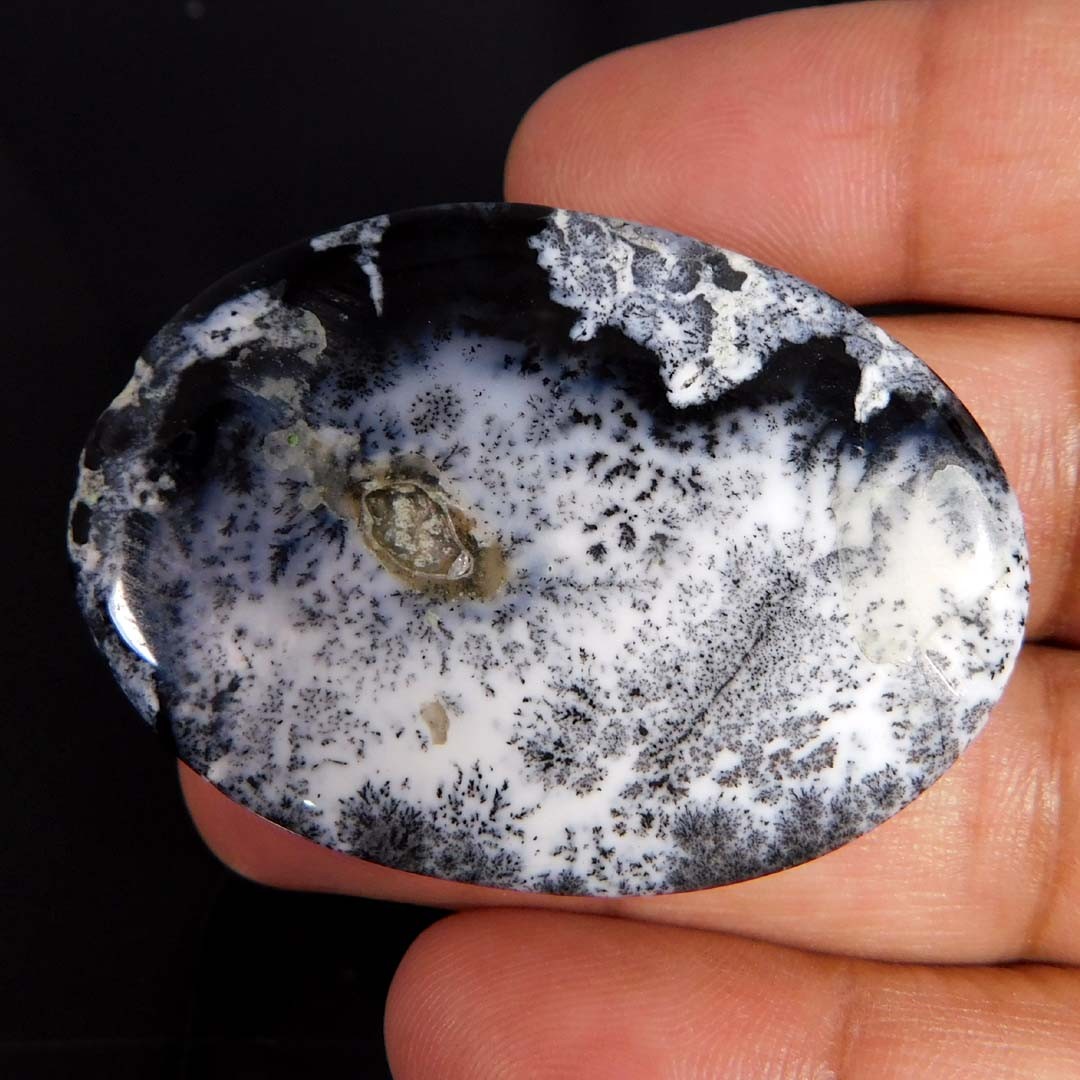 99.65Cts. Natural Dendritic Opal Oval Cabochon Reiki Healing Loose Gemstone