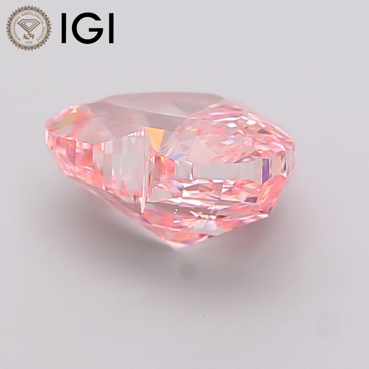 Heart Lab Grown Diamond 2.52CT Fancy Intense Pink VS1 IGI Loose