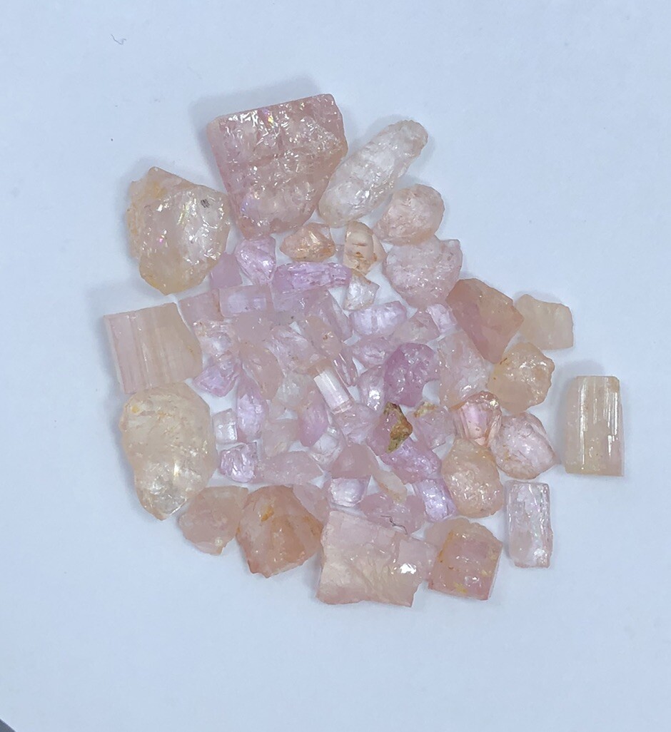 38 Carat Faceted Rough Quality Natural Pink Topaz From Katlang Pakistan