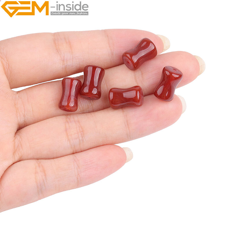 Natural Gemstone Bamboo Bone Assorted Loose Beads For Jewelry Making 15″ 30Pcs