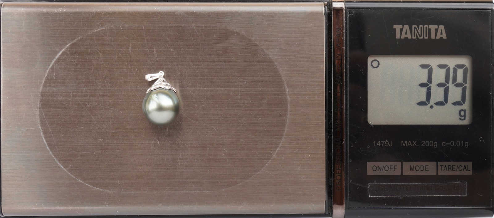 Big 12.3mm Black Green Drop Tahitian Pearl Pendant 925 Sterling Silver, 0.9″