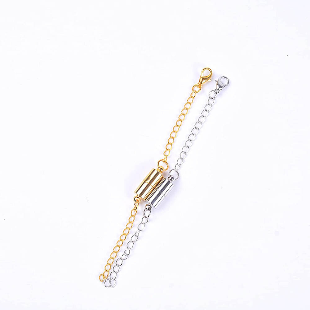 8Pcs 2Colors Magnetic Necklace Extenders Necklace Clasps w/ Extender Chains Gift