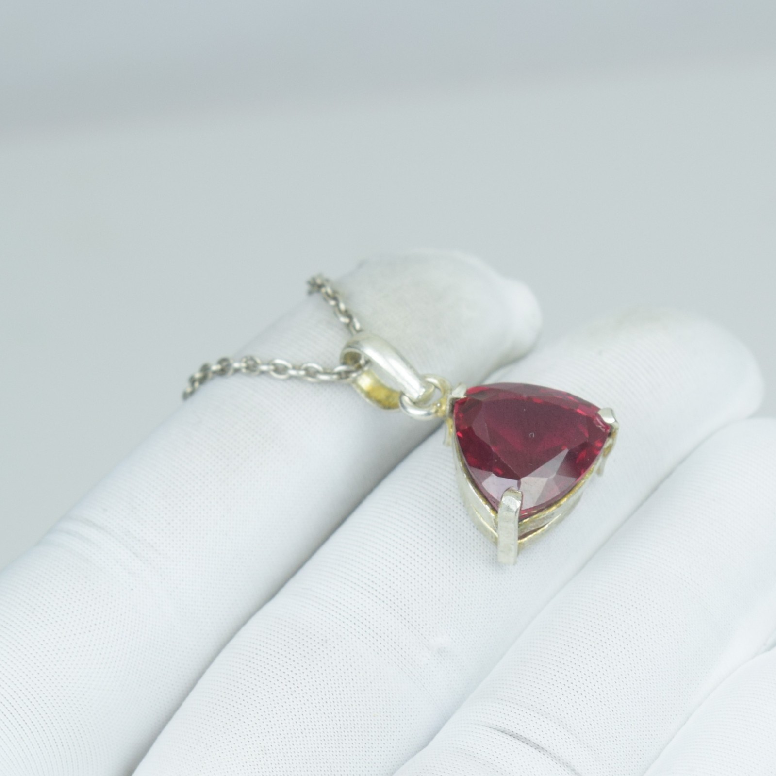 23Ct Flawless Ceylon Gorgeous Garnet Necklace Jewelry, 925 Solid Sterling,