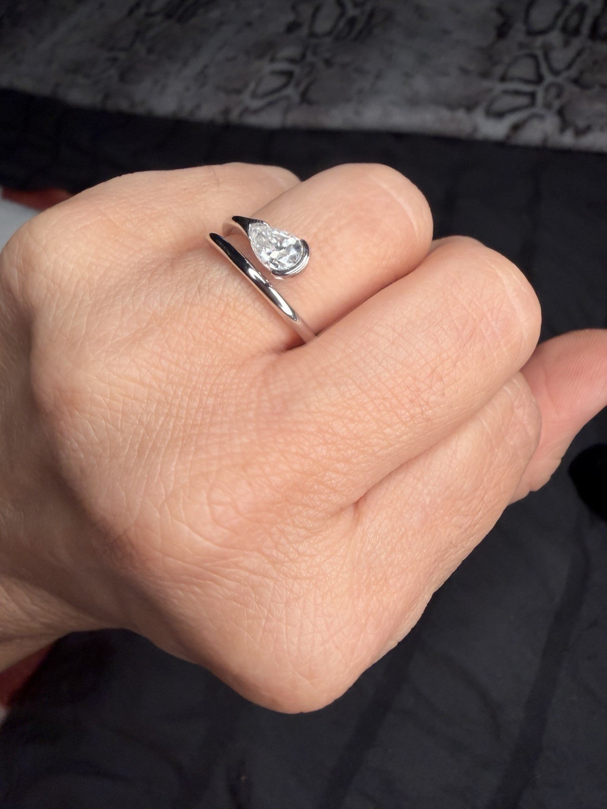 Pear Cut Moissanite Engagement Ring VVS D 1.00 CTW Gold Filled Size 7