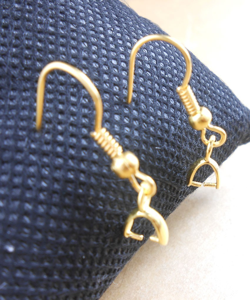 100PCS Wholesale DIY Findings 18K Gold Plated French Hook Pinch Bail Ear Wire