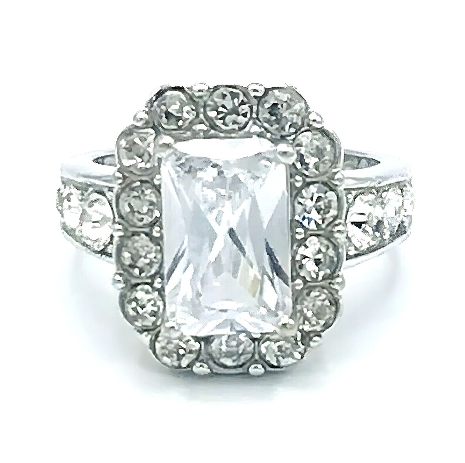 NVC Nataliya V Collister Avon Silver Plated CZ Cocktail HALO Ring Kyra SZ 6 New