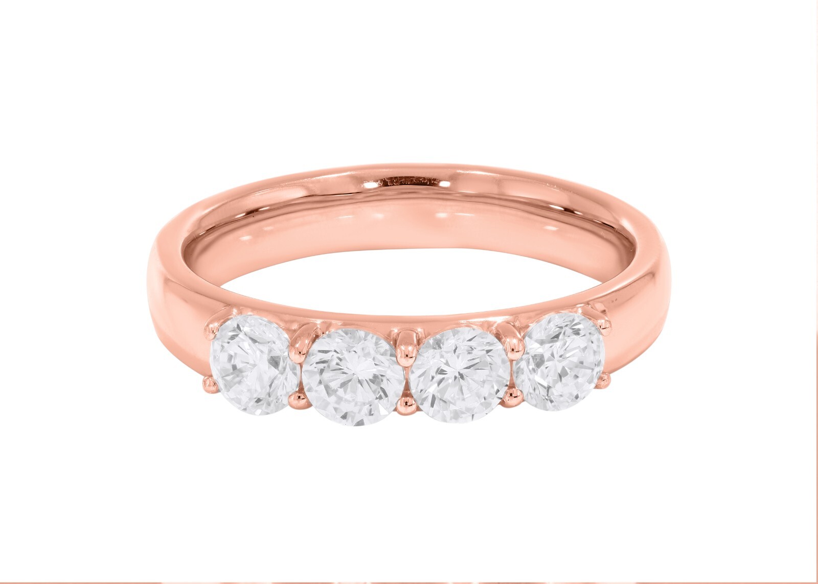 Lab Grown Diamond Engagement Ring 0.96 ct Certified Round Cut 14k White Gold