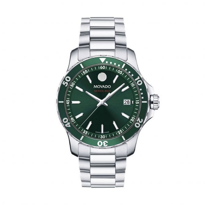 MOVADO Series 800 Green Dial Green Bezel 40mm Men’s Quartz Watch Model: #2600136