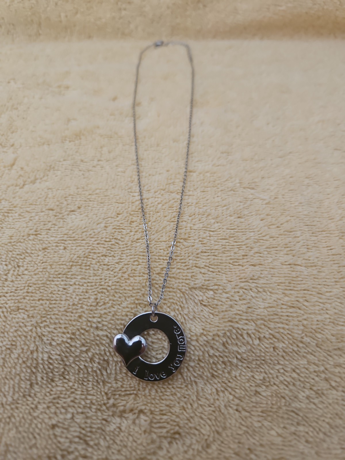 Silver Color 18″ I Love You More Necklace